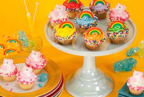 CRUMBS Mini Rainbows & Unicorns Cupcakes